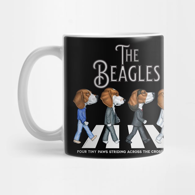 The Beagles Funny Cute Crosswalk by Danny Gordon Art